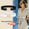 thumbnail image 7 of Timarkment 2pcs Women Elastic Skinny Belt for Dresses Stretch Belt Golden Buckle White Black Belt for Women Ladies Belts, 7 of 7