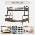 thumbnail image 4 of Bunk Bed Twin Over Full Size with High Guardrail and Ladder, Twin Size Convertible Metal Bunk Beds, No Box Spring Needed, Brown, 4 of 8