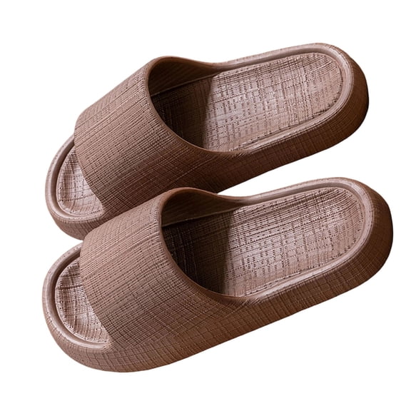 Xfvqtps Shower Shoes for Womens and Mens Slide Open Toe Non Slip Thick Soft Sole Lightweight Solid Color Indoor Beach EVA Slipper Coffee