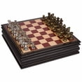 thumbnail image 1 of Bancroft Chess Inlaid Wood Board Game with Metal Pieces, 2.5 Inch King, and Extra Queens (Medium 12 x 12 Inch Set), 1 of 1