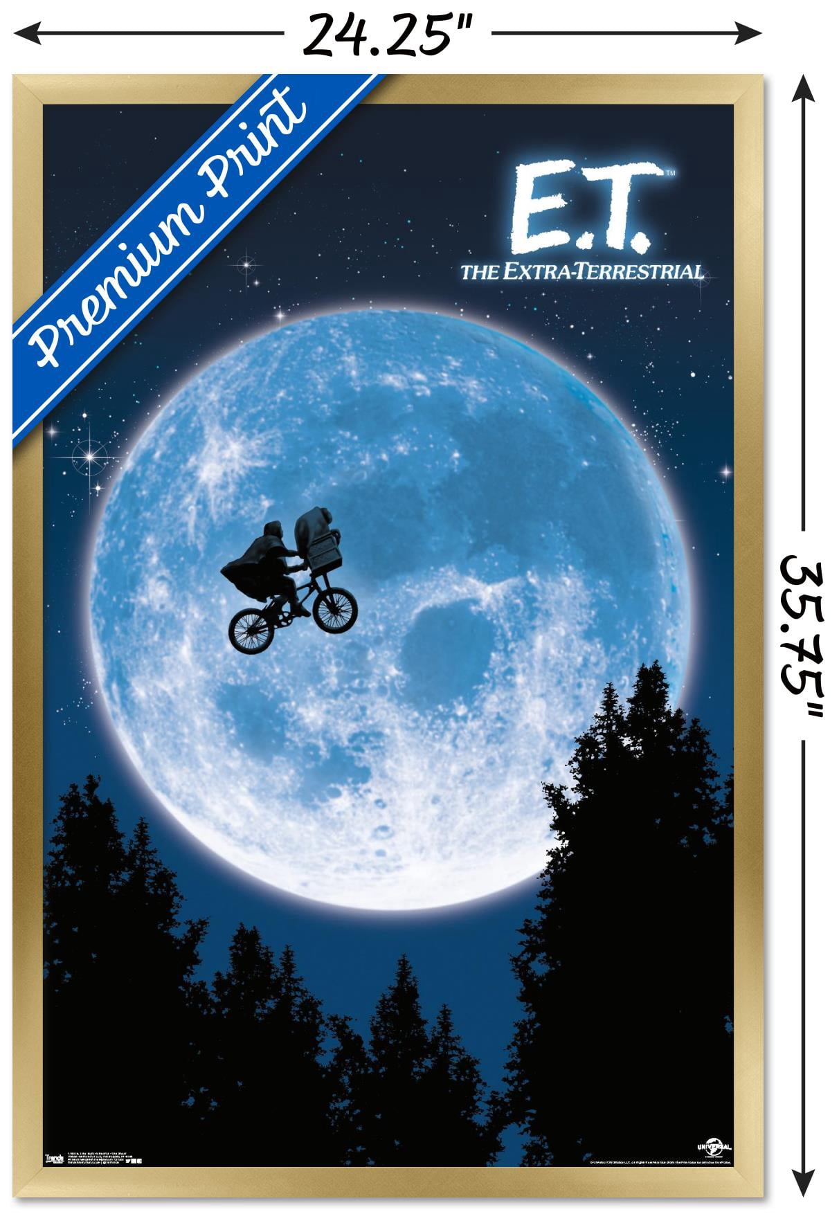 E.T. The Extra-Terrestrial Wall Poster, 22.375" x 34", Framed