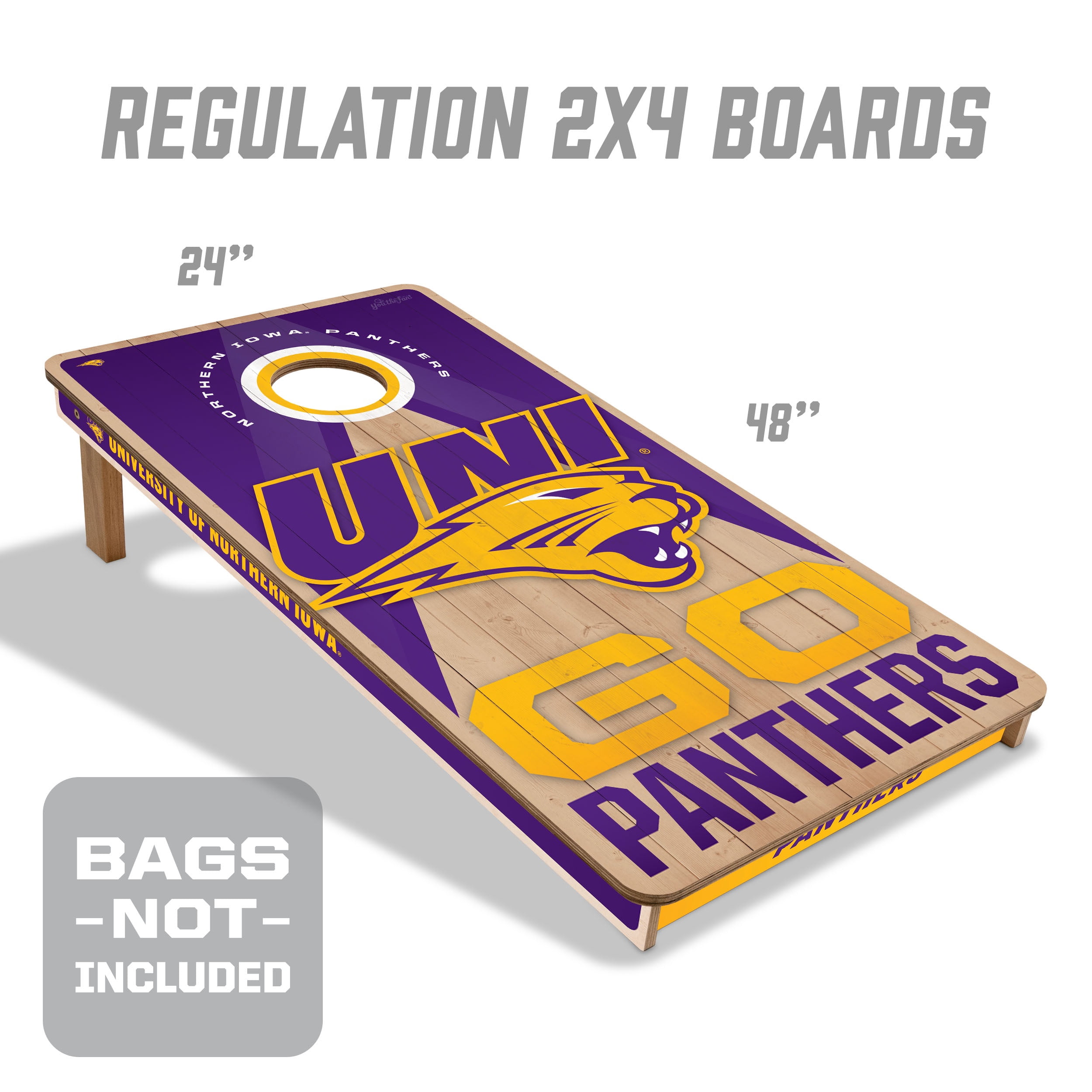 YouTheFan NCAA N Iowa Panthers 2X4 Slogan Series Cornhole NO BAGS