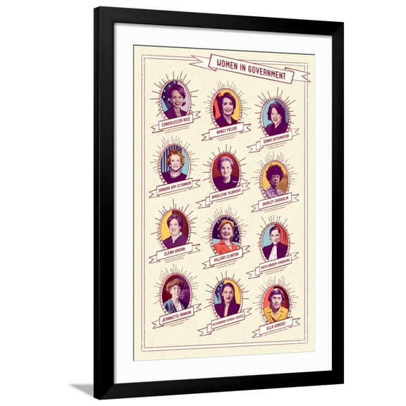 Art.com Women in Government Premium Giclee Print, Black Frame Wall Art, 32" x 44"
