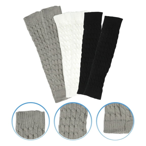 ROSENICE 3 Pairs of Leg Stockings for Winter Leg Covering Cozy Winter Style in Black