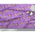 thumbnail image 2 of Soimoi Purple Cotton Duck Fabric Dot & Ranunculus Floral Print Fabric by the Yard 42 Inch Wide, 2 of 3