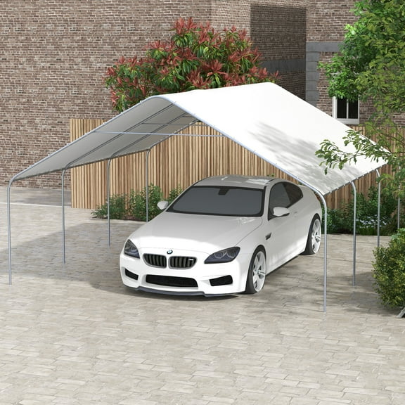 Outsunny 19' x 19.5' Heavy Duty Carport, Portable Garage for Car, Truck, Boat, Motorcycle, Bike, Garden Tools