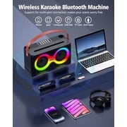 Karaoke Machine, Portable Bluetooth Speaker with 2 Wireless Microphones