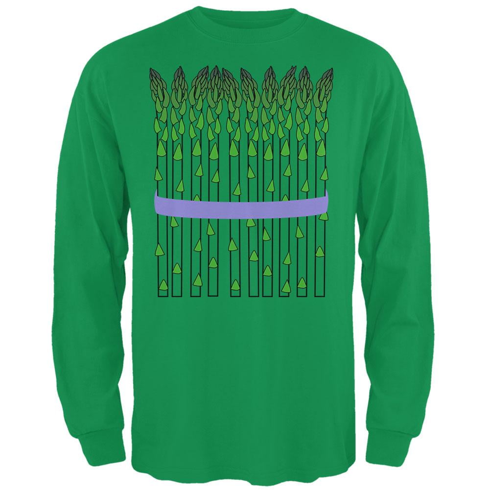 Halloween Vegetable Asparagus Costume Mens Long Sleeve T Shirt Irish