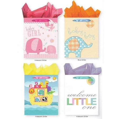 Pack Of 4 Large Baby Shower Gift Bags Assortment Of Foil And Pack Of 4 Large Baby Shower Gift Bags Assortment Of Foil And