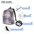 thumbnail image 4 of Yiaed Purple Floral Gingham Check Plaid Print Backpack, Premium Laptop Backpack, Travel Backpack for Women, Lightweight Backpacks, Comfortable Back Pack-Small, 4 of 7