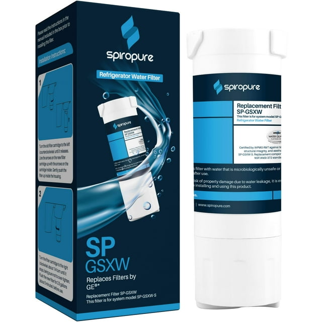 SpiroPure Refrigerator Water Filter Replacement for GE XWF, PF15, CF9