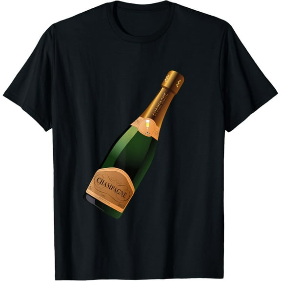Champagne T-Shirt Wine Bottle Alcohol Lover Alcoholic Tee T-Shirt men and women can wear, black, white, gifts
