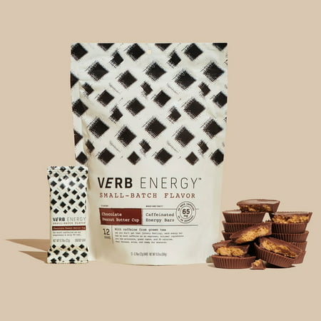Verb Energy Caffeinated Bars Choc Peanut Butter 12ct pouch