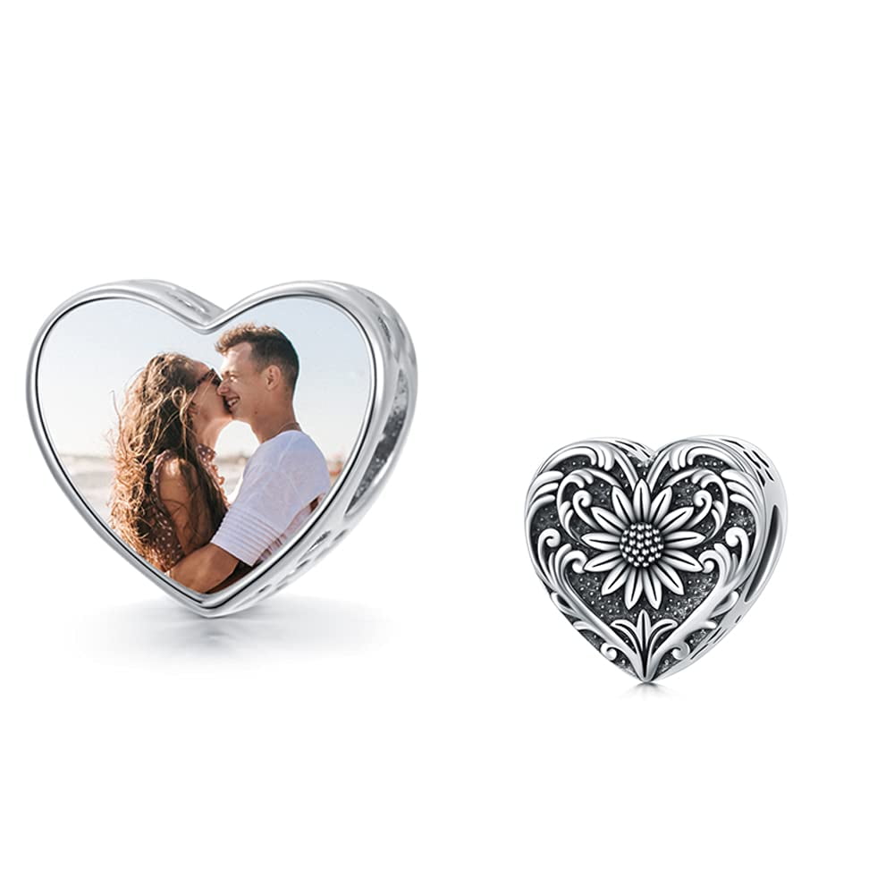 The Kiss I Love Mom Mother Center of My Heart Family Dangle with CZ 925 Sterling Silver Bead Fits European Charm Bracelet