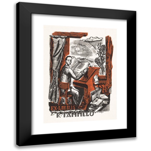 Arkadio Laigo 11x14 Black Modern Framed Museum Art Print Titled - Ex Libris Van R. Tammelo (1942)