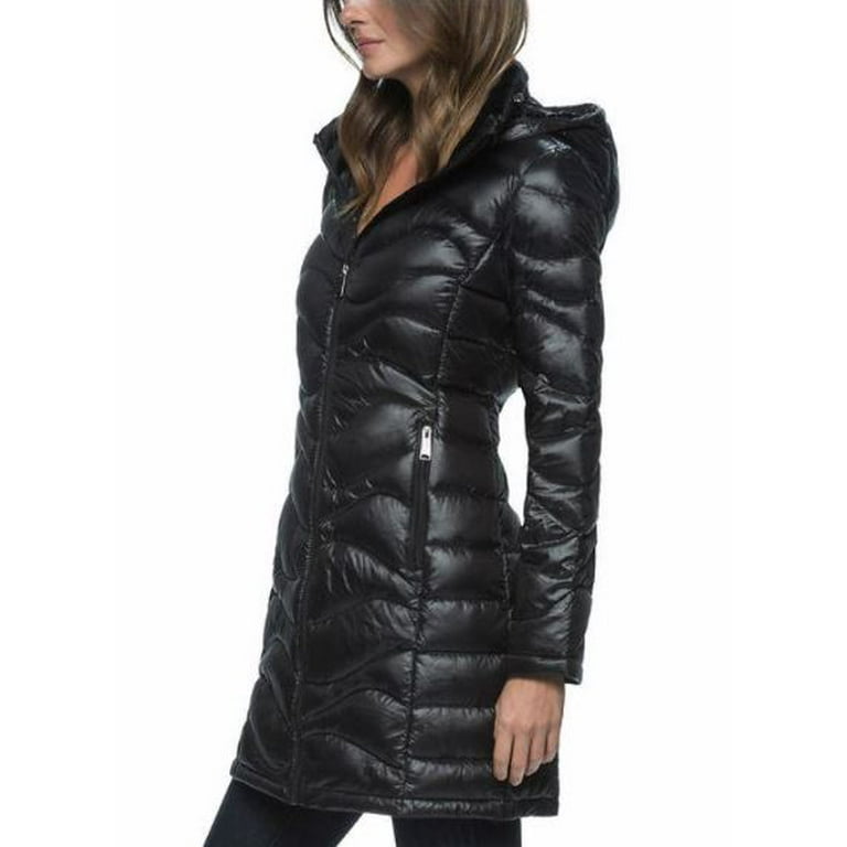 Andrew Marc Women s Long Length Down Puffer Jacket with Hood Black Small Walmart