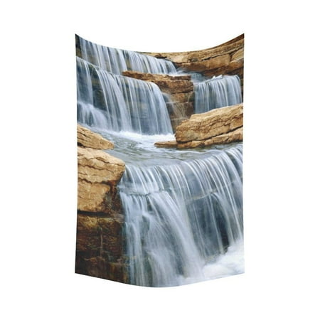 Gckg Beautiful Natural Stone Waterfall Tapestry Wall Hanging Water Gckg Beautiful Natural Stone Waterfall Tapestry Wall Hanging Water Element Landscape Decor Art For Living Room Bedroom Dorm Cotton Linen Decoration 60