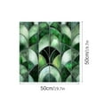 thumbnail image 2 of Elegant Green Fan Shaped Glass Window Film Static Cling Privacy Decal For Home Interior Doors Bathrooms And Kitchen, 2 of 4