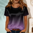 thumbnail image 3 of Womens Satin Summer Tops Short Sleeve Gradient Blouses Crew Neck Shirts Business Casual Outfits Fashion Clothing 2026, XL, 3 of 8