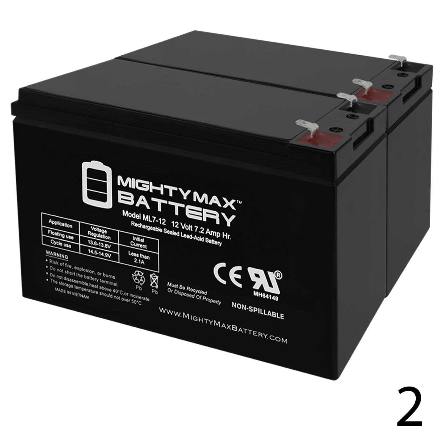 Mighty Max Battery 12V 7.2AH SLA Battery for Califone Power Pro PA919SD 2 Pack Brand Product