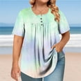 thumbnail image 2 of Jamicy Plus Womens T Shirts Casual Summer Outfits Plus-Size Tops for Women Summer Henley Shirts Flowy Tunics Tee, 2 of 6