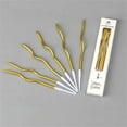 thumbnail image 2 of QianGlow Spiral Birthday Cake Candles, Long Thin Curved Candles for Wedding, Party Celebration, Cake Decorating Supplies (1 Pack),Gold, 2 of 5