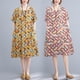 thumbnail image 4 of Vestido suelto de mujer Vestido bohemio con estampado floral con bolsillos Manga corta Cuello r Abanopi Vestido, 4 of 6