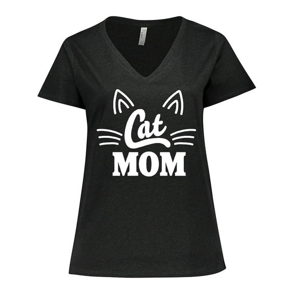 Inktastic Mothers Day Cat Mom Women's Plus Size V-Neck T-Shirt