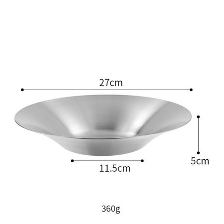

GLFILL 304 Stainless Steel Fruit Salad Plate Soup Bowl Dinner Plate Noodle Plate