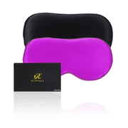 RUIPTSKE 2 Pcs Mulberry Silk Sleep Eye Masks, Caring For Deep Sleep, Adjustable Elastic Band, Black & Purple