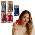 thumbnail image 6 of 12 Pack Mini Velvet Christmas Bow Ornaments, 5.5cm Hanging Decorations for Christmas Tree, Garland, Wreath, Holiday Party and Seasonal Home Display, 6 of 7