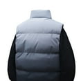 thumbnail image 4 of Men's and Big Men's Puffer Vest Casual Warm Sleeveless Zipper Jacket with Pliad Collar Black 4XL, 4 of 9