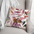 thumbnail image 3 of Creative Products Pink and Purple Leaves with Birds 20x20 Indoor / Outdoor Pillow, 3 of 3