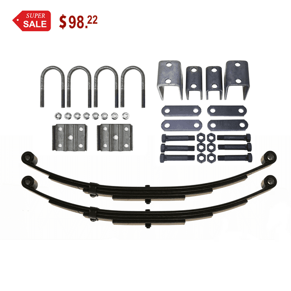 LIBRA Single Trailer Axle Suspension Kit Leaf Spring U-bolt & Hanger Kit, 3500lb