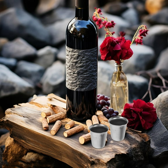 WHAMVOX 4pcs Wine Tumbler Glasses Stemless Stainless Steel Travel Tumbler For Wine Coffee Cocktails Cold And Hot Drinks And Party Favors