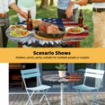 thumbnail image 6 of Elastic Fitted Round Tablecloth, American Flag Waterproof Stretch Table Cover for 55"-60" Tables, Eagle Blue Red USA Flag Vintage Washable Outdoor Tablecloths for Patio, Picnic, Camping, 6 of 9
