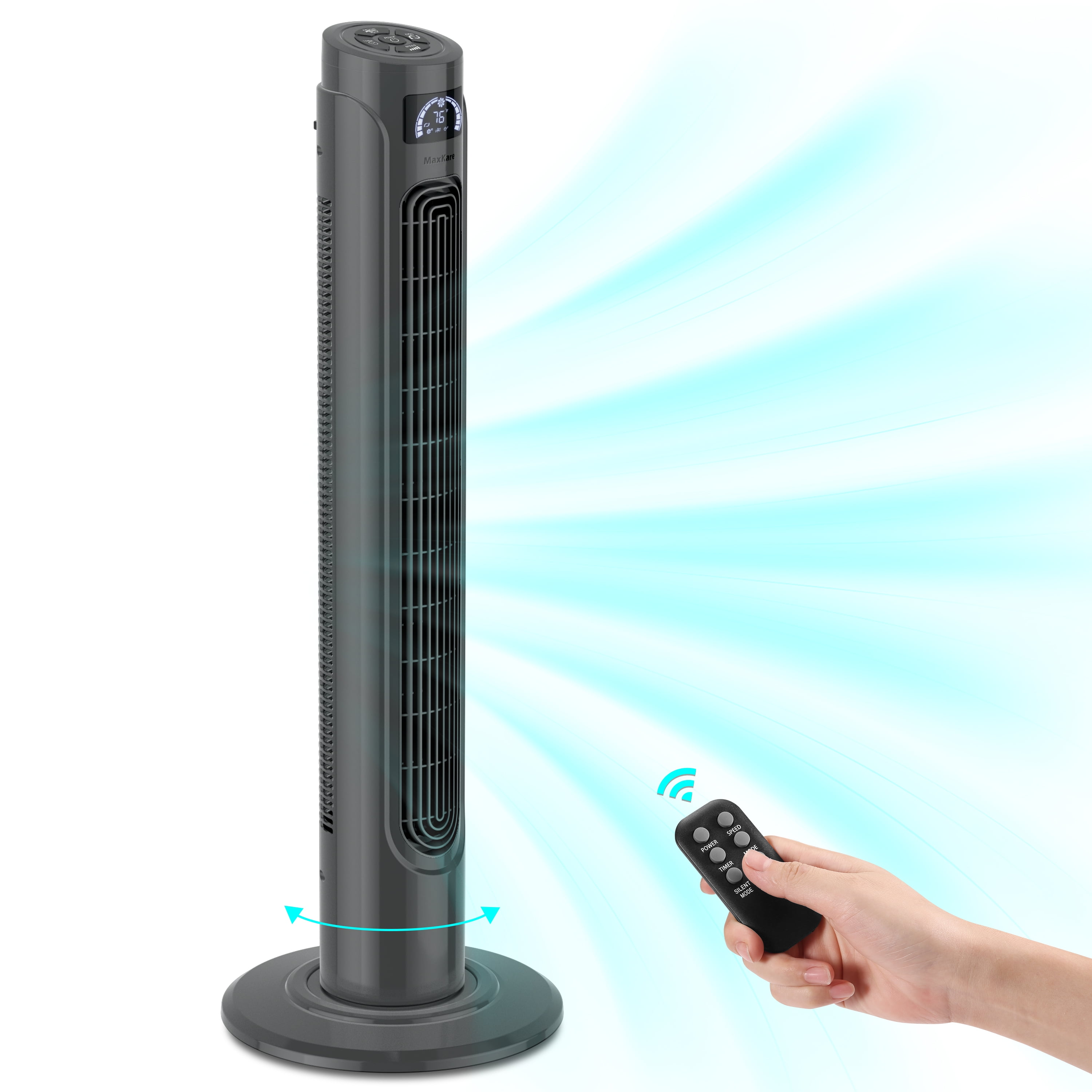 MaxKare 36" Tower Fan with Remote Controller, 3 Speeds, 3 Modes, 15H