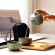 thumbnail image 5 of Juego de té de viaje con taza Estuche portátil Tetera personal de cerámica Juego de una tetera y dos tazas de cerámica negra, 5 of 5