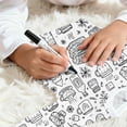 thumbnail image 3 of Cozy Themed Girls Pajama Long Sleeve Top And Pants Cute Cartoon Doodle Print Soft Loungewear For Children Holiday Family Matching Sleepwear Outfit Festive Nightwear For Kids, 3 of 7