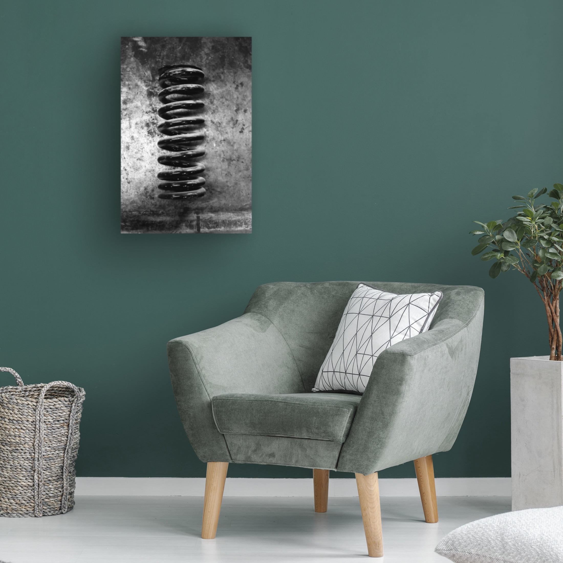 Canvas Wall Art - Clive Branson 'Black Car Suspension Spring' Wall Art for Living Room, Bedroom, or Office Décor by Trademark Fine Art - 16 x 24 Inches