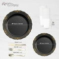 thumbnail image 3 of Smarty Had A Party Elegant Plastic Plates Wedding Value Set for 120 Guests, Black with Gold Rimmed Plates, Silverware, and Clear Plastic Cups, 3 of 14