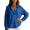 Blue, variant on Cotton Linen Tops for Women Casual Lapel 3/4 Length Sleeve Button Down Plus Size Blouses Loose Ventilate Peasant Gauze Summer Tops Hot Pink S