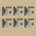 thumbnail image 2 of Renovators Supply Black Cabinet Hinges 3.5 in HL Offset Hinge Right Wrought Iron Kitchen Cabinet Hinge w/Hardware Pack of 6, 2 of 12