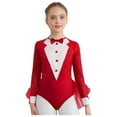 thumbnail image 2 of ranrann Girls Sequin Feather Ballet Leotard Tutu Dress Sparkly Ballerina Jazz Latin Performance Outfit Red 6, 2 of 6