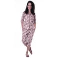 thumbnail image 1 of Moomaya Chemise à Manches 3/4 en Coton Imprimé avec Capri Ensemble de Nuit 2 Pcs pour Femmes, 1 of 7