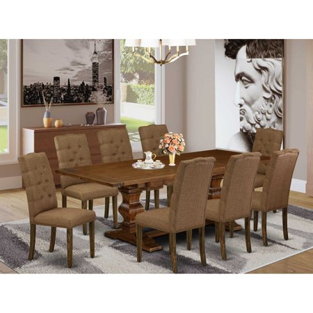 East West Furniture Dining Table Set 42×92 Inch LAEL9-87-18 East West Furniture Dining Table Set 42×92 Inch LAEL9-87-18