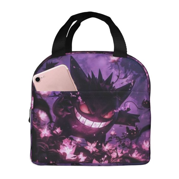 Gengar Lunch Bags Insulated Lunch Box Reusable Cooler Tote Bag with Front Pocket for Women Men Adults Work Picnic Travel 8.5 x 5 x 8 inch