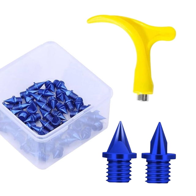 50 piezas de clavos para zapatos de pista, para correr en pista y campo, prácticos con llave para es de competición deportiva de Azul