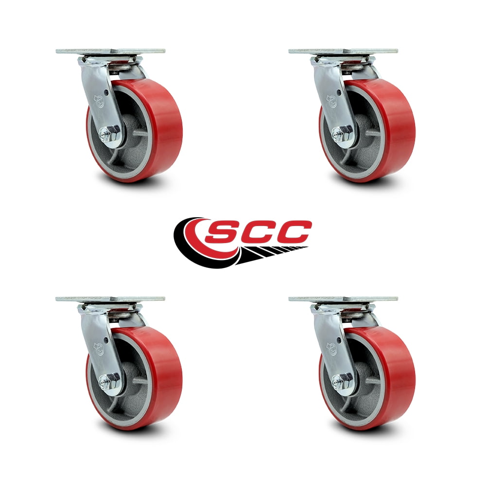 A Pair of Brand New Caster Wheels with Bearings 4 x 2 