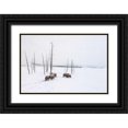 thumbnail image 1 of Murdock, Ramona 14x11 Black Ornate Wood Framed with Double Matting Museum Art Print Titled - Winter Buffalo, 1 of 4